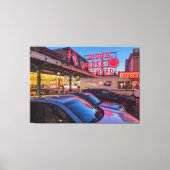 Seattle Pike Market bij nacht Canvas Afdruk (Voorkant)