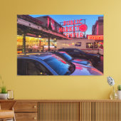 Seattle Pike Market bij nacht Canvas Afdruk (Insitu (Woonkamer))