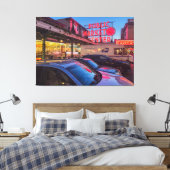Seattle Pike Market bij nacht Canvas Afdruk (Insitu (Slaapkamer))