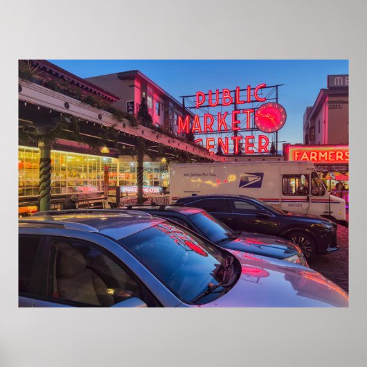 Seattle Pike Market Bord Poster (Voorkant)