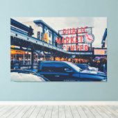 Seattle Pike Market Canvas Afdruk (Insitu (Houten vloer))