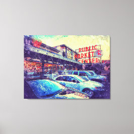 Seattle Pike Market Canvas Afdruk