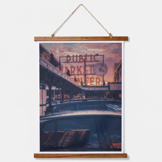 Seattle Pike Market Center Exterieur Hangend Wandkleed (Voorkant)