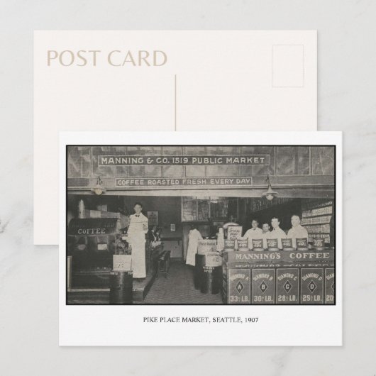 Seattle Pike Place Market 1907 Briefkaart (Voorkant / Achterkant)