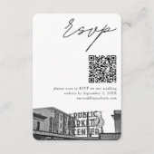 Seattle Pikes Place Bruiloft RSVP QR Code Klein Informatiekaartje (Voorkant)
