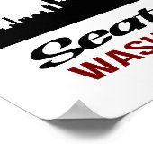 Seattle Poster (standaard fotolijst formaat) (Hoek)
