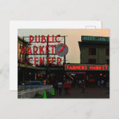 Seattle Public Market Center #1 Briefkaart (Voorkant / Achterkant)