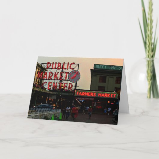 Seattle Public Market Center #1-kaart Kaart (Voorkant)