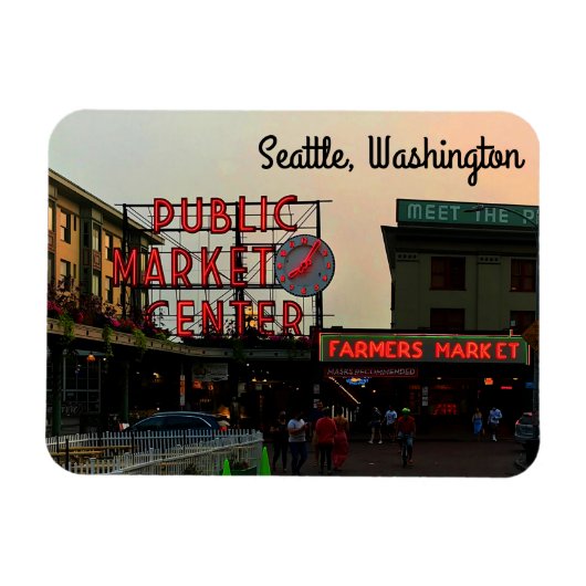 Seattle Public Market Center #1 Magnet Magneet (Horizontaal)