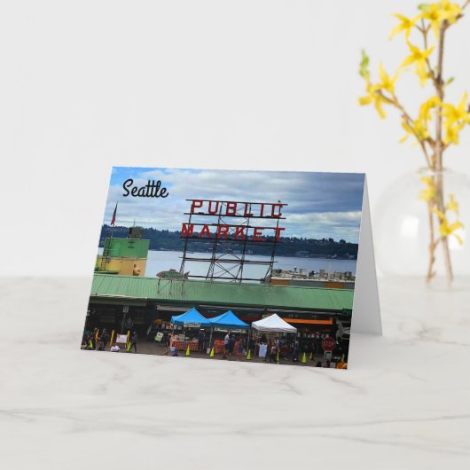 Seattle Public Market Center #3-kaart Kaart (Gele Bloem)