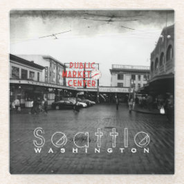 Seattle Public Market Center Onderzetter Glazen Onderzetter