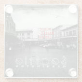 Seattle Public Market Center Onderzetter Glazen Onderzetter (Achterkant)