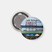 Seattle Public Market Centre #3 Round Magnet (Voorkant / Achterkant)
