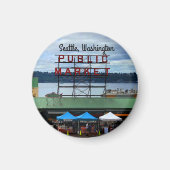 Seattle Public Market Centre #3 Round Magnet (Voorkant)