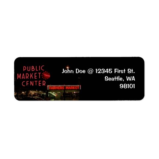 Seattle Public Market Retouradreslabel Etiket (Voorkant)