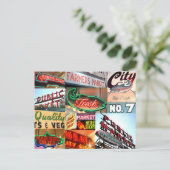 Seattle Public Market Typography Briefkaart (Staand voorkant)