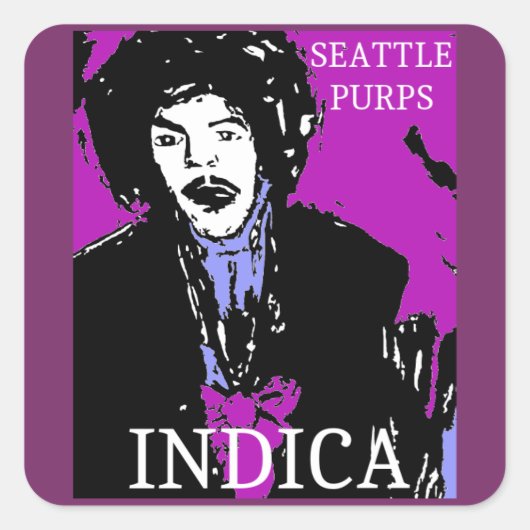 SEATTLE PURPS INDICA VIERKANTE STICKER (Voorkant)