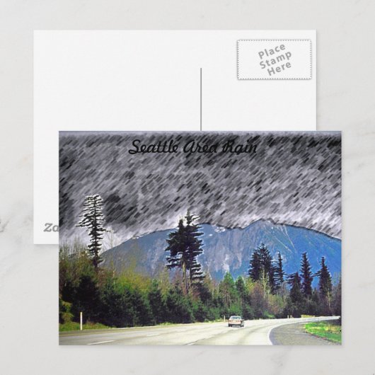 Seattle Rain Briefkaart (Voorkant / Achterkant)