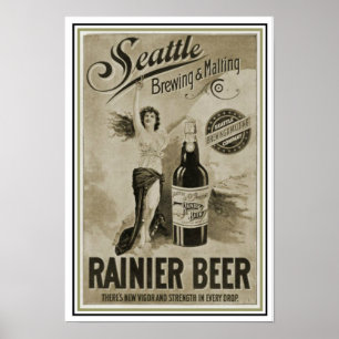 Seattle Ranier Beer en Poster 13 x 19