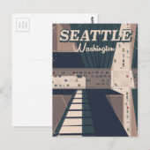 Seattle, reisbord Washington staat Briefkaart (Voorkant / Achterkant)
