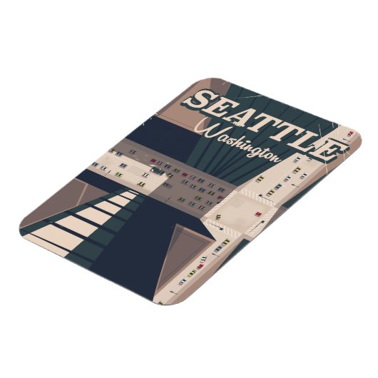 Seattle, reisbord Washington staat Magneet (Linkerzijde)