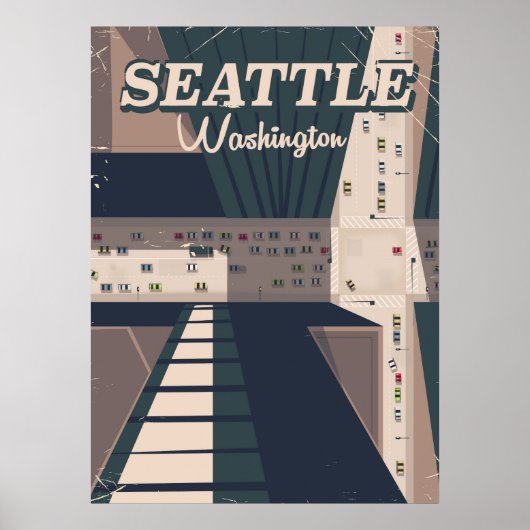 Seattle, reisbord Washington staat Poster (Voorkant)