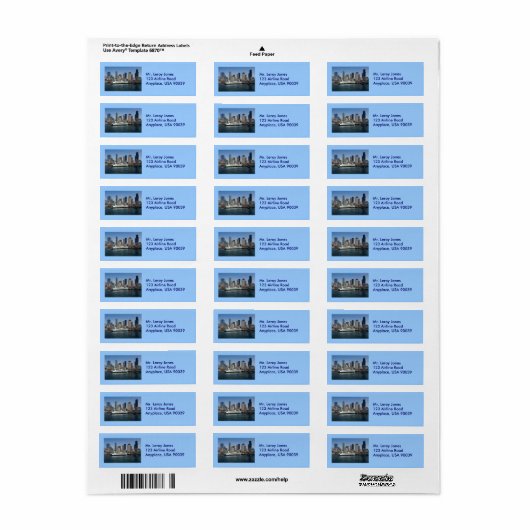 Seattle Return-adreslabel Etiket (Full Sheet)