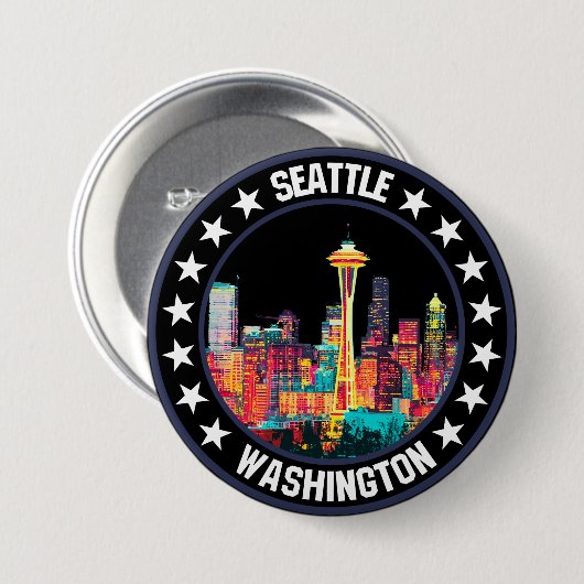 Seattle Ronde Button 7,6 Cm (Voorkant /achterkant)