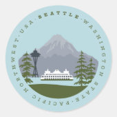 Seattle Ronde Sticker (Voorkant)