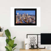 Seattle 's nachts poster (Thuiskantoor)