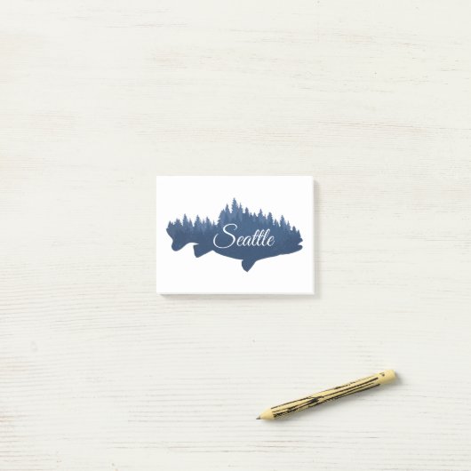 Seattle Salmon Forest Post-it® Notes (Op bureau)