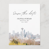 Seattle Save the Date Briefkaart Elegante bruiloft (Voorkant)