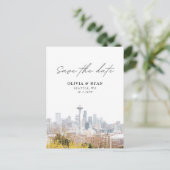 Seattle Save the Date Briefkaart Elegante bruiloft (Staand voorkant)