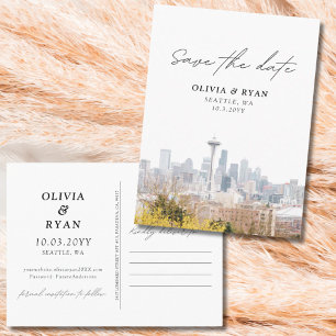 Seattle Save the Date Briefkaart Elegante bruiloft
