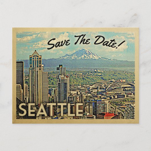 Seattle Save the Date Briefkaarten (Voorkant)