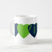 Seattle Seahawks Football Heart Design Koffiemok (Voorkant links)