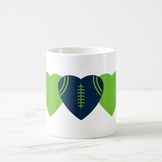 Seattle Seahawks Football Heart Design Koffiemok (Center)