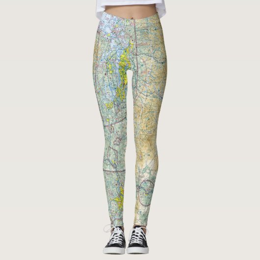 Seattle Sectorkaart Leggings (Voorkant)