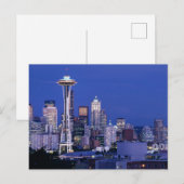 Seattle Silhouet bij Schemering Briefkaart (Voorkant / Achterkant)