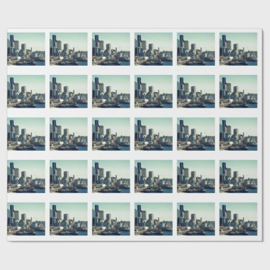 Seattle Silhouet Cadeaupapier (Vlak)