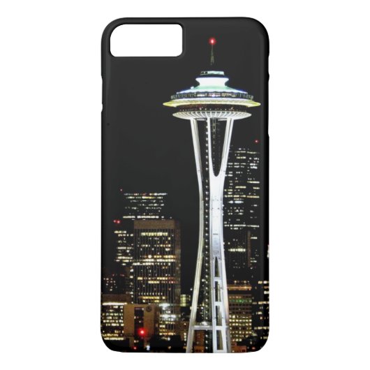 Seattle silhouet 's nachts, met Space Needle Case-Mate iPhone Case (Achterkant)