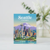 Seattle Silhouet USA Briefkaart (Staand voorkant)