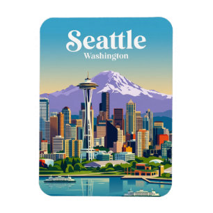 Seattle Silhouet USA Magneet