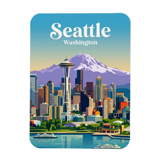 Seattle Silhouet USA Magneet (Verticaal)