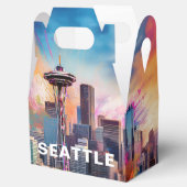 Seattle Silhouette Abstracte Kunst Bedankdoosjes (Geopend)