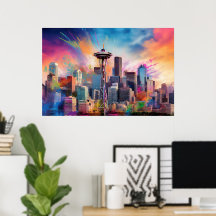 Seattle Silhouette Graffiti Kunst
