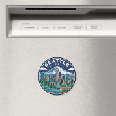 Seattle Silhouette Washington Magneet (Insitu (Vaatwasser))