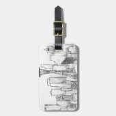 Seattle Sketch Bagagelabel (Voorkant verticaal)