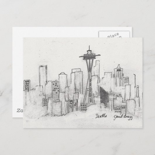 Seattle Sketch Briefkaart (Voorkant / Achterkant)