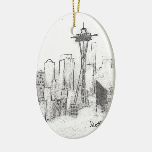 Seattle Sketch Keramisch Ornament (Links)